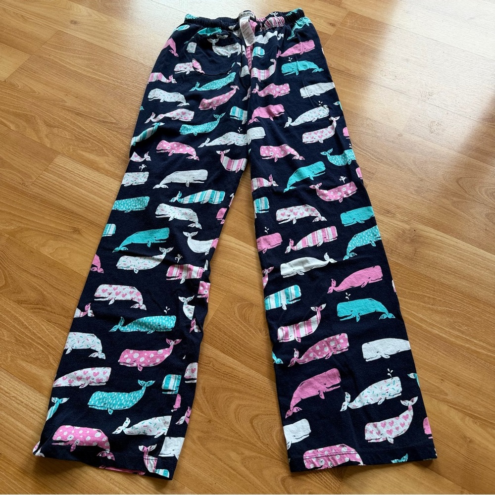 little‎ BLUE HOUSE 100% cotton adult size small pajama pants navy with whales